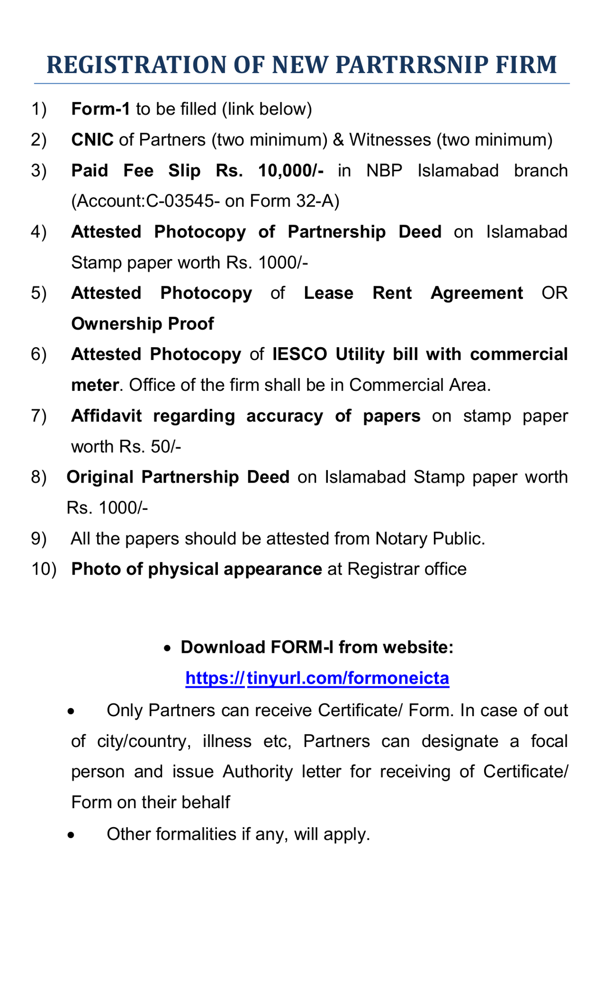 ICT Registrar of Firms — information leaflet — page 1